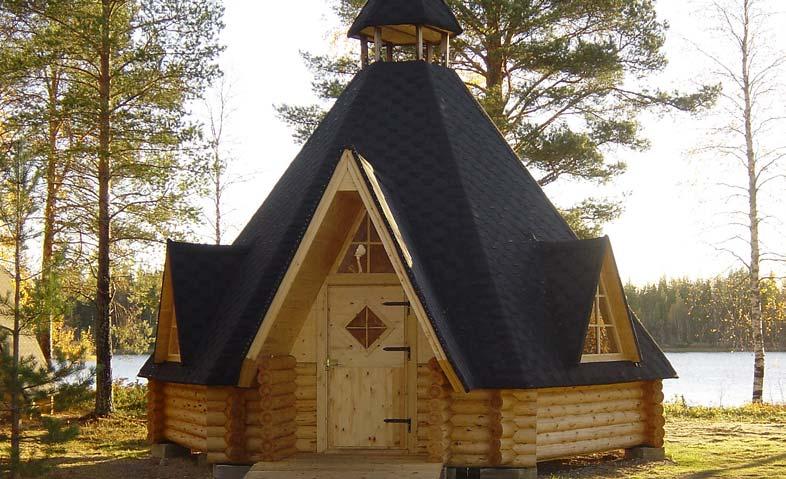 Kuvat 6 ja 7. Ranuan Luiminkajärvellä valmistettiin seurakunnan käyttöön mm. suurkota ja leirikirkko (kuvat: Ahti Oinas) 5.