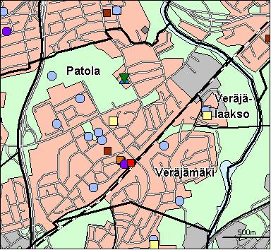 44 Oulunkylän peruspiiri Kirjasto Koulu, ala-aste Erikois- ja yksityiskoulu Koulu, lukio Koulu, yläaste Kulttuurikeskus Leikkipuisto Nuorisotila Päiväkoti Terveysasema Terveyskeskussairaala Yhteinen