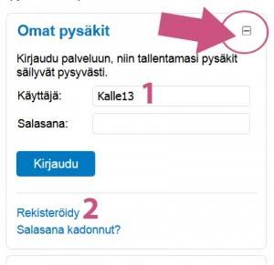 4 Lissu / Omien pysäkkien asettaminen 1 Lissuun voi käyttäjätunnuksen ja salasanan taakse tallentaa yhden tai useamman pysäkin,