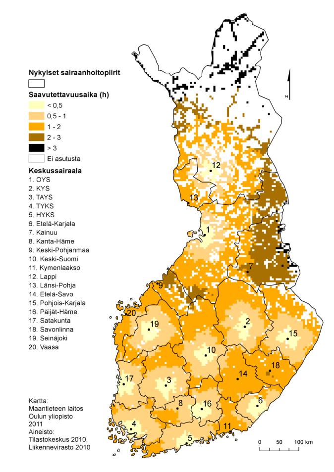 Keskussairaalan saavutettavuus Nykytilanne 12 sairaalaa Lääkintöneuvos Timo Keistinen STM 18.