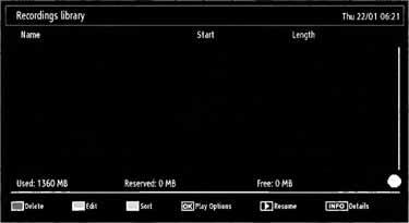 Watching Recorded Programmes In the main menu, use or buttons to select Media Browser. Highlight Recordings Library item by using or button and press OK button to enter.