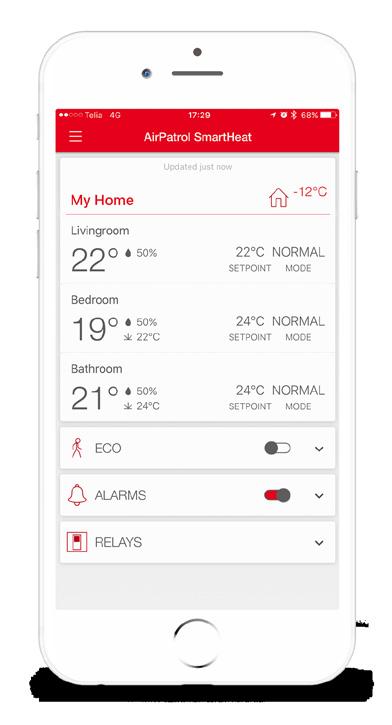 ÄLYPUHELINSOVELLUS Ihanteellinen työkalu kodin lämmitysjärjestelmän seurantaan.