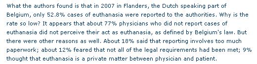 Euthanasia performed on dementia patient 9 February 2006 BRUSSELS Ghent family doctor Marc Cosyns performed on 20 January 2006 euthanasia on an 87-year-old patient suffering from dementia.