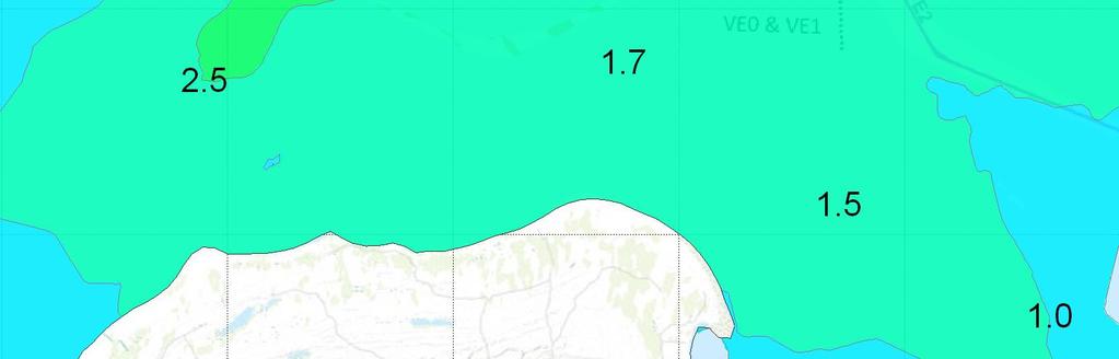 Pinnassa ajoittain esiintyvät korkeimmat pitoisuudet (Kuva 15, oikeanpuoleiset kuvat) ovat luokkaa 5 7 mg/l.