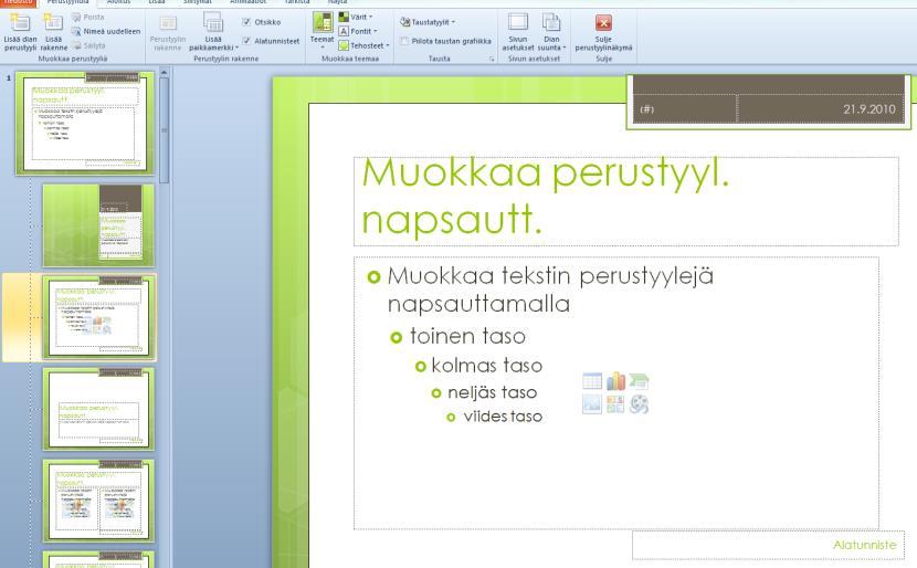 Taustakuvaksi asetettua kuvaa muokataan Kuva-ikkunan kautta (värisävyjen muuttaminen tummemmaksi tai vaaleammaksi). 2.