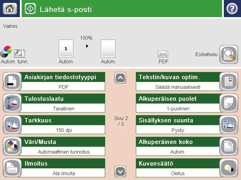 HUOMAUTUS: Voit esikatsella kuvan milloin tahansa koskettamalla näytön oikeassa yläkulmassa olevaa Esikatselu-painiketta.
