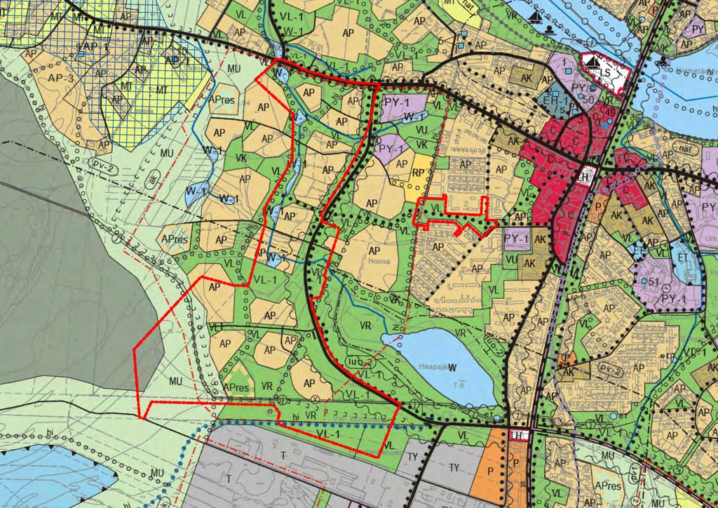 Sivu 27 8.3.2016 18 Haukiputaan kirkonkylän yleiskaava 2020 Alueella on voimassa Haukiputaan kunnanvaltuuston 14.06.2004 hyväksymä kirkonkylän yleiskaava.