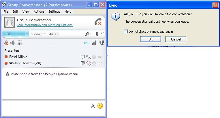 VYVI MEETING Lync Attendee 2010 Instruction 15 (15) 10