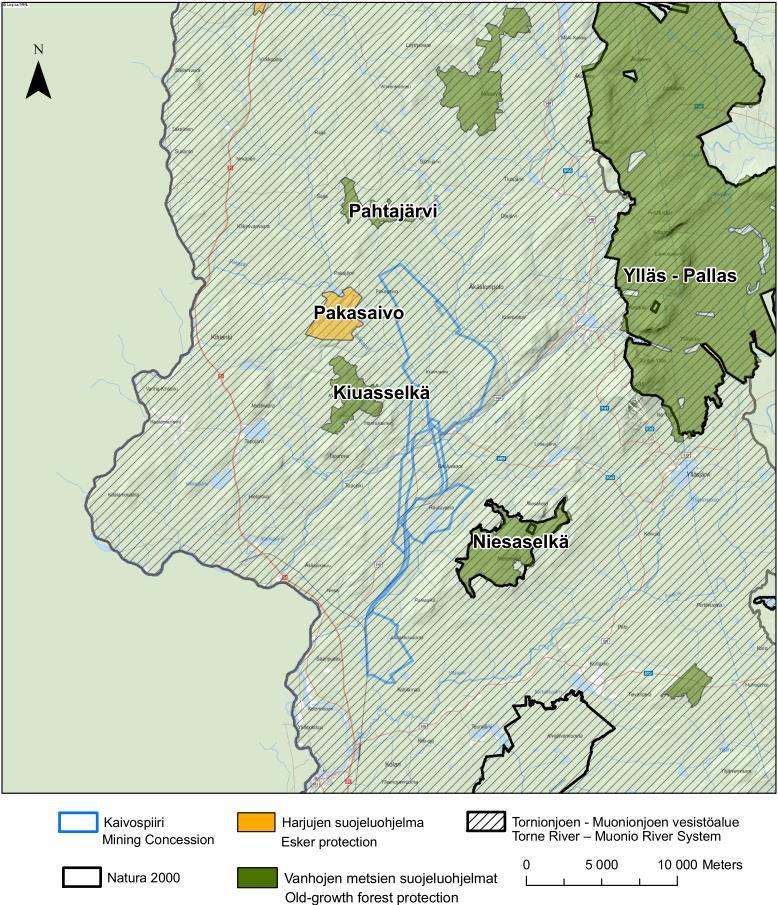 13 Niesaselkä Natura 2000 -alue (FI1300706, SCI) on suojeltu elinympäristödirektiivillä ja se sijaitsee n. kaksi kilometriä Rautuvaarasta kaakkoon.