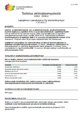 Energiatodistus Todistuksessa näkyy mm.