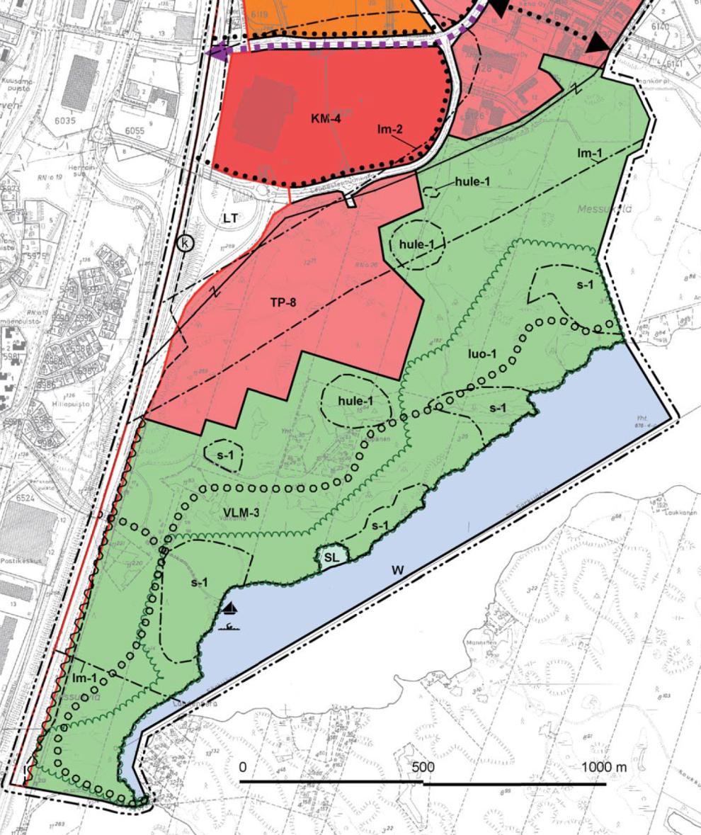 Maakuntakaava Suunnittelualueen länsiosa on osoitettu työpaikkatoiminnoille varatuksi alueeksi (TP).