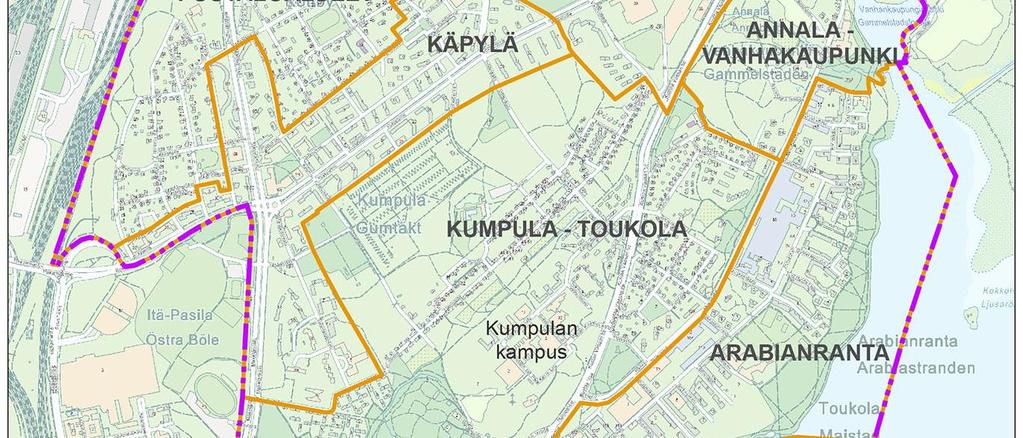 kullekin osa-alueelle on laadittu aluekortti kuvaamaan