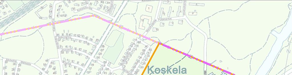 42/65 4.3 Koskela Alueelle on ominaista kohtuullisen kaukana asuintaloista kiertävät kokoojakadut ja avarat ja vehreät piha-alueet.