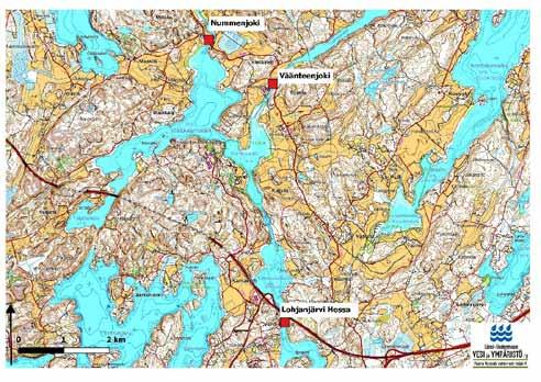 Järvestä lähtevän veden näytteenottopaikka on Mustiolla Lohjanjärven Bruksträsketin luusuassa. Väänteenjoen padolla näytteenoton tekee Uudenmaan ELY-keskus.