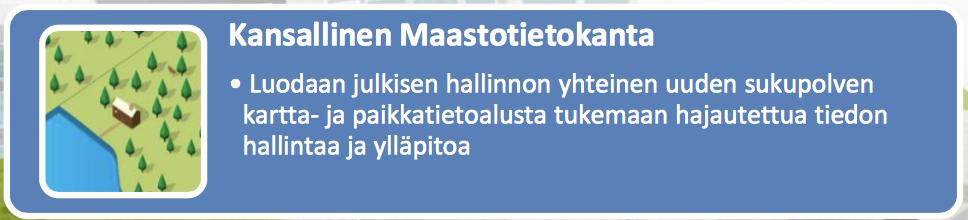 KMTK Paikkatiedon keruussa ja pidossa on jonkin verran tarpeetonta päällekkäisyyttä Paikkatiedon laadussa on monien aineistojen osalta puutteita; Taajaan asutuilta alueilta osalta tarvitaan aidosti