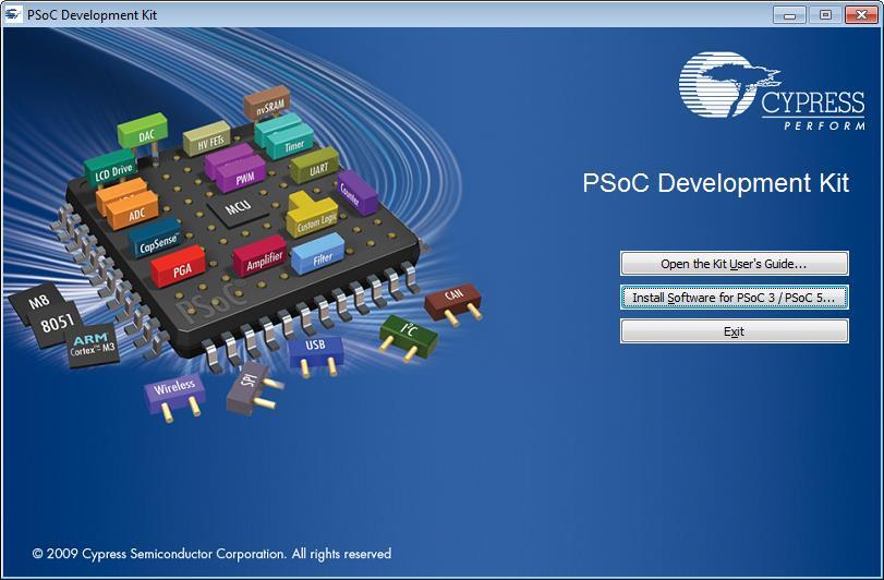 30 3 (24) KUVA 2. Asennusohjelma Ensimmäiseksi asennetaan PSoC programmer 3.06. KUVA 3.