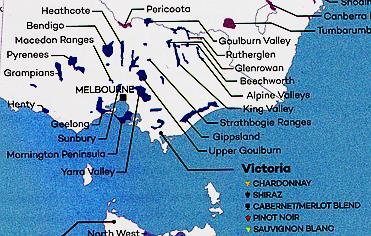 Melbournen kaupungin ympäristössä sijaitsee Victorian alue, jolla Chardonnay esiintyy sekä tavallisen valkoviinin että myös kuohuviinin asussa.