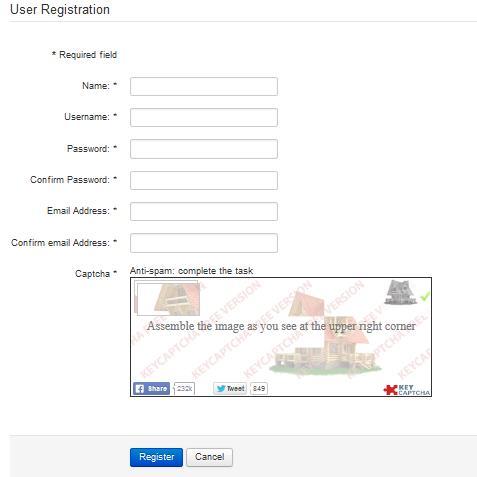 44 8.1.6 Registration Form -näkymä Tapauksissa, jossa verkkosivustolle täytyy rekisteröityä. Täytyy luoda oma moduuli, jossa sen voi tehdä. Tässä tapauksessa toimii moduuli nimeltä registration form.