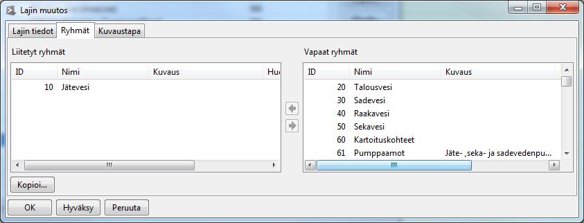 51 KUVIO 19 c. Class Editor -ohjelman Ryhmät -välilehti KUVIO 19 d. Class Editor -ohjelman Kuvaustapa -välilehti 6.2.