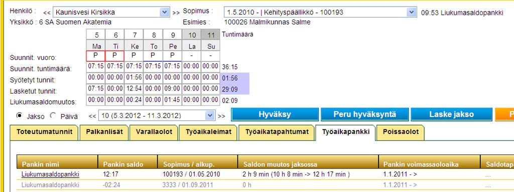 Työaikapankit jatkuu Sinulla voi olla enemmän, kuin yksi sopimus voimassa, jos olet esim. omasta vakinaisesta virasta vapaalla ja teet määräaikaista tehtävää samalle työnantajalle.