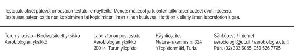 TESTAUSSELOSTE ilmanäyte 6-vaiheimpaktiokerääjällä (1 / 10; liite 3 ss.) tunniste: HämeenlinnnanLyseo_ILMA_Ardiko_050317 PC-selost