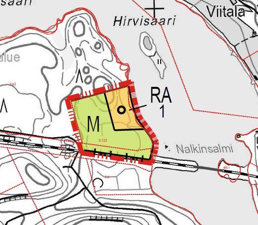 Voimassaolevassa kaavassa rakennuspaikan rantaviivan pituus on hieman yli 100 m, kaavan tarkistuksessa tonttia esitetään levitettäväksi n. 50 m.