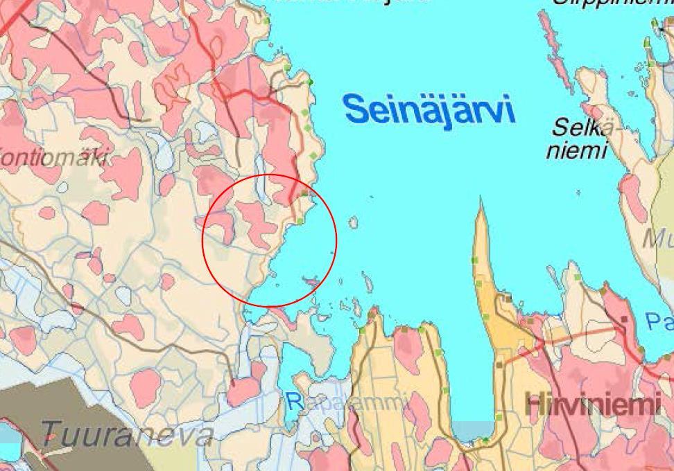 FCG SUUNNITELU JA TEKNIIKKA OY SELOSTUS 9 (23) 3.1.3 Maaperä Kuva 5. Maaperäkartta. Kaava-alue on osoitettu punaisella viivalla.