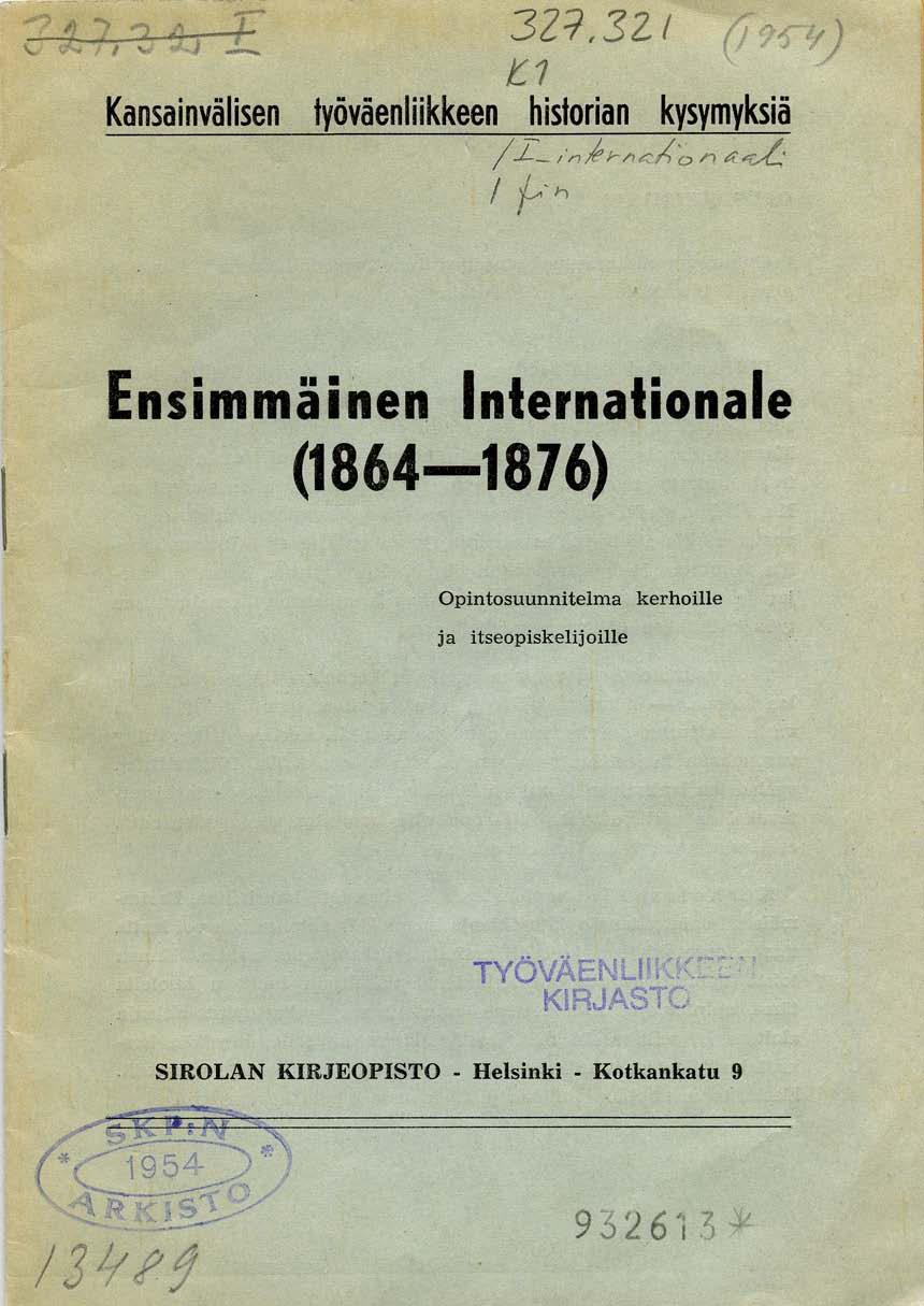 \.,.. ''''.1_ t1 Kansainvälisen työväenliikkeen historian kysymyksiä /.1- /nkrl"!.<;'h'o,-, A'~L: II--"...., '2.' r 3 z::t. :3 2 I ("" 1).