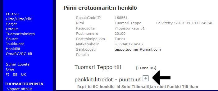 Pankkitili 1. Valittuasi Pankkitilin pääset syöttämään pankkitilin tiedot Plus-merkistä. 2.