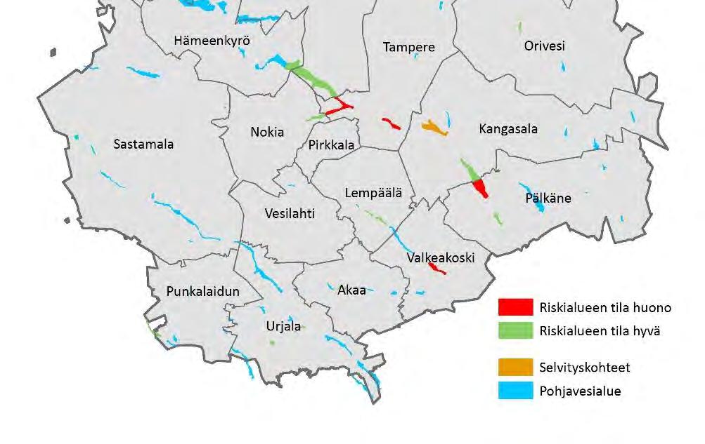 (kloridi) Vehoniemenharju, Kangasala (nitraatti) Toimenpiteet Pohjavesivaikutusten