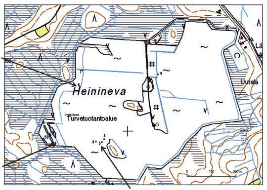 Taulukko 7. Turvetuotantoalueiden ja Säippäsuon lähtevän veden ph:n ja sähkönjohtavuuden (ms/m) minimit, maksimit ja mediaanit.