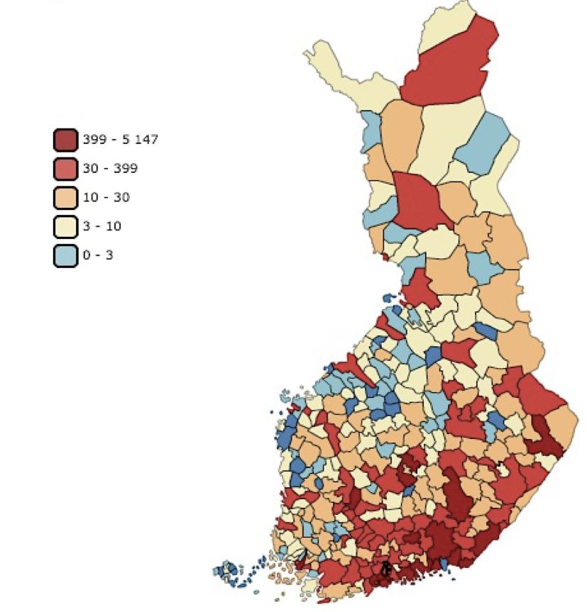 42 Kotkan lähtömuutto kunnittain vuosina 2000-2015 Kotkasta tehtiin yhteensä 32 195 lähtömuuttoa vuosina 2000-2015 eli keskimäärin 2 013 lähtömuuttoa vuodessa Kotkasta lähtömuutettiin eniten