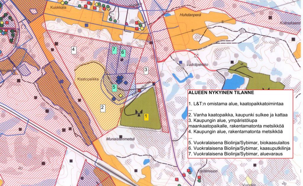 sivu 5/ 36 Kuva 1: Alueen nykyinen tilanne (ote aiemmasta YVA-ohjelmasta) 2.