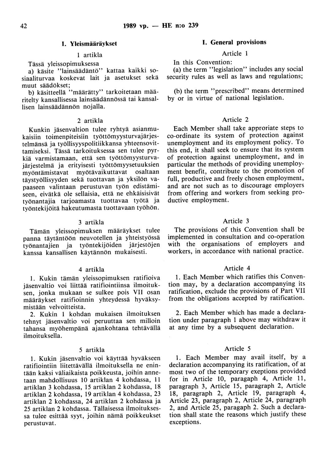 42 1989 vp. - HE n:o 239 1. Yleismääräykset 1.