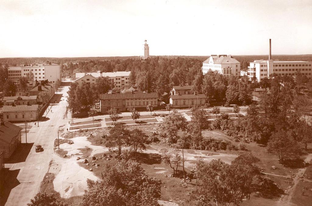 12 4. TUTKIMUSALUEET Toivo Pekkasen puiston alueelle kaivettiin istutustöiden yhteydessä yhteensä 14 kuoppaa, joista 11 omenapuille ja 3 katsuroille.