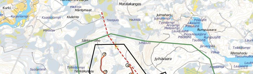 3 Tuulivoimapuisto liitetään omalla 110 kv:n voimajohdolla suunnittelualueen