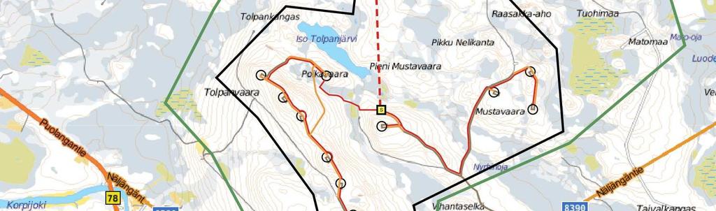 Osayleiskaavan suunnittelualue ja osayleiskaavan pohjana toimiva