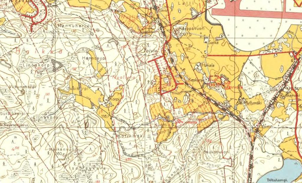 Toivio Kulttuuriympäristön selvitys 2016 Sivu 12 / 17 sa, ja ensimmäiseksi rakentuivat Saukontien