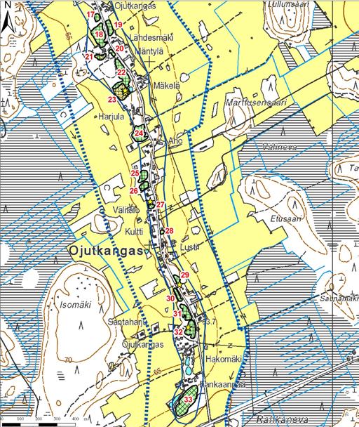 Kuva 275. Soranottoalueet: Ojutkankaan pohjavesialueen eteläosa, 14852 II lk, Lapua.