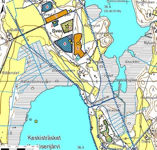 Svedarskangan-Keskis A:n ja Svedaskangan-Keskis B:n pohjavesialueilta (kuva 315) kartoitettiin yhteensä seitsemän soranottoaluetta.