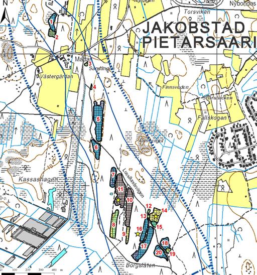 Kuva 338. Soranottoalueet: Bredskärin pohjavesialue, 15981 I lk, Pietarsaari.