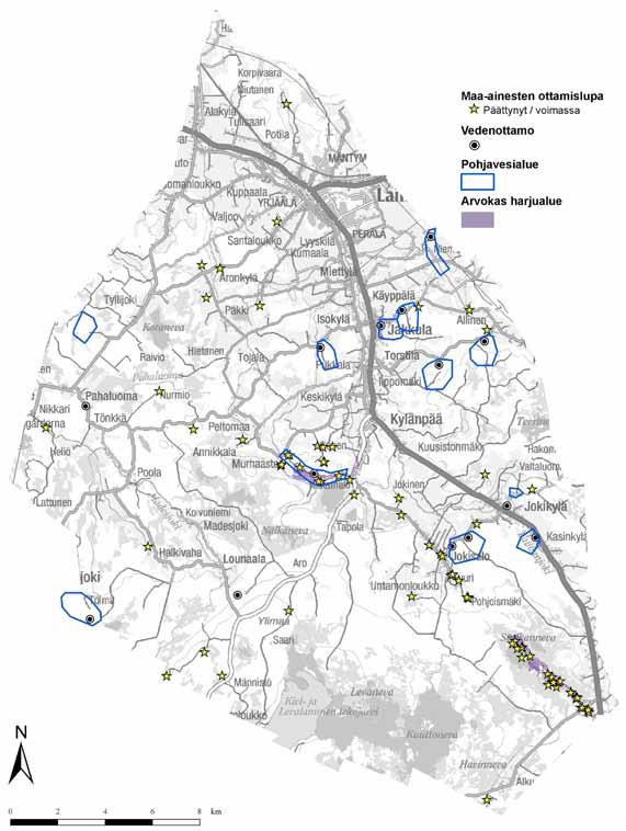 5.2 Laihia Laihian kunnan alueella sijaitsevat pohjavesialueet sekä arvokkaat harjualueet on esitetty kartalla kuvassa 258.