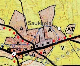 Alue on pohjavesialuetta (pv). 3.22 Yleiskaava Saukkolassa ei ole oikeusvaikutteista yleiskaavaa.