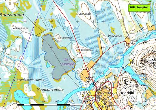 920008 Sodankylä, Soasjärvi (P) (7463879:435253) 204 ha (Lintuvesiohjelma) Kieringin luoteispuolella sijaitseva Soasjärvi on soiden ja koivuvaltaisten metsien ympäröimä lintuvesi.