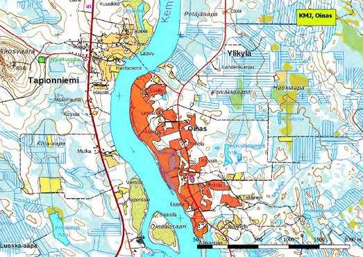 920462 Kemijärvi, Oinas (P) (7419222:521043) 1600 ha Oinaan kylä sijaitsee Kemijoen varressa pari peninkulmaa Kemijärven