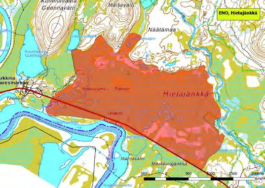 7.6. Suot 920376 Enontekiö, Hietajänkkä (K,P) (7604501:310227) 612 ha (Natura, Soidensuojeluohjelma, IBA) Lätäsenon-Hietajoen soidensuojelualueeseen kuuluva Hietajänkkä on