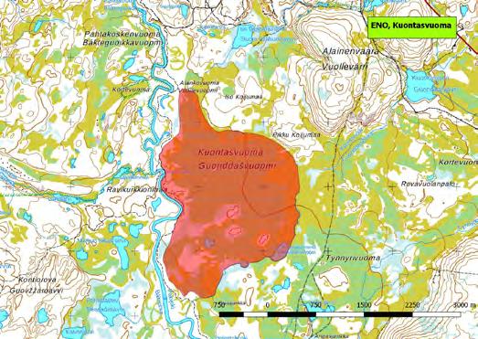 920409 Enontekiö, Kuontasvuoma (P) (7599946:346509) 450 ha Mäntyrajalla Leppäjärven eteläpuolella sijaitseva Kuontasvuoma on laajahko, vaihteleva suokokonaisuus.