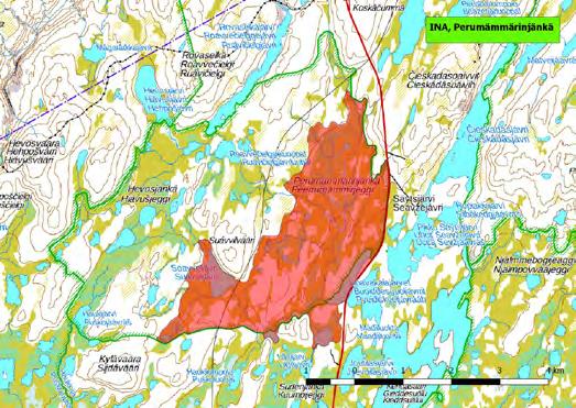 920019 Inari, Pieran Marin jänkä (P) (7700084:506924) 1029 ha (Natura, Soidensuojeluohjelma) Pieran Marin jänkä tunnetaan myös nimellä Perumämmärinjänkä.