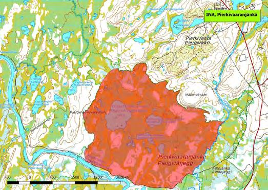 920402 Inari, Pierkivaaranjänkä (P) (7679234:506828) 500 ha (Natura, Soidensuojeluohjelma) Nelostien länsipuolella Kaamasjoen ja Syysjoen välissä sijaitseva Pierkivaaranjänkä on osa isompaa