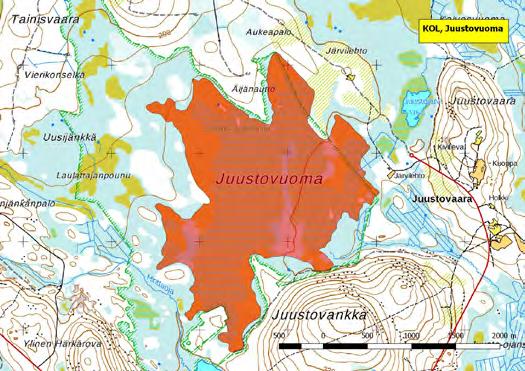 920075 Kolari, Juustovuoma (P) (7451784:396169) 441 ha (Natura, Soidensuojeluohjelma) Kunnan itälaidassa Lohinivan